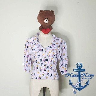 เสื้อครอปคอปกแขนตุ๊กตา