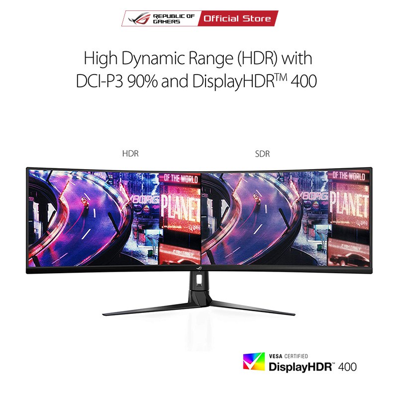 ASUS ROG Strix XG49VQ Super Ultra-Wide HDR Gaming Monitor 49" 32:9 (3840 x 1080), 144Hz, FreeSync™ 2