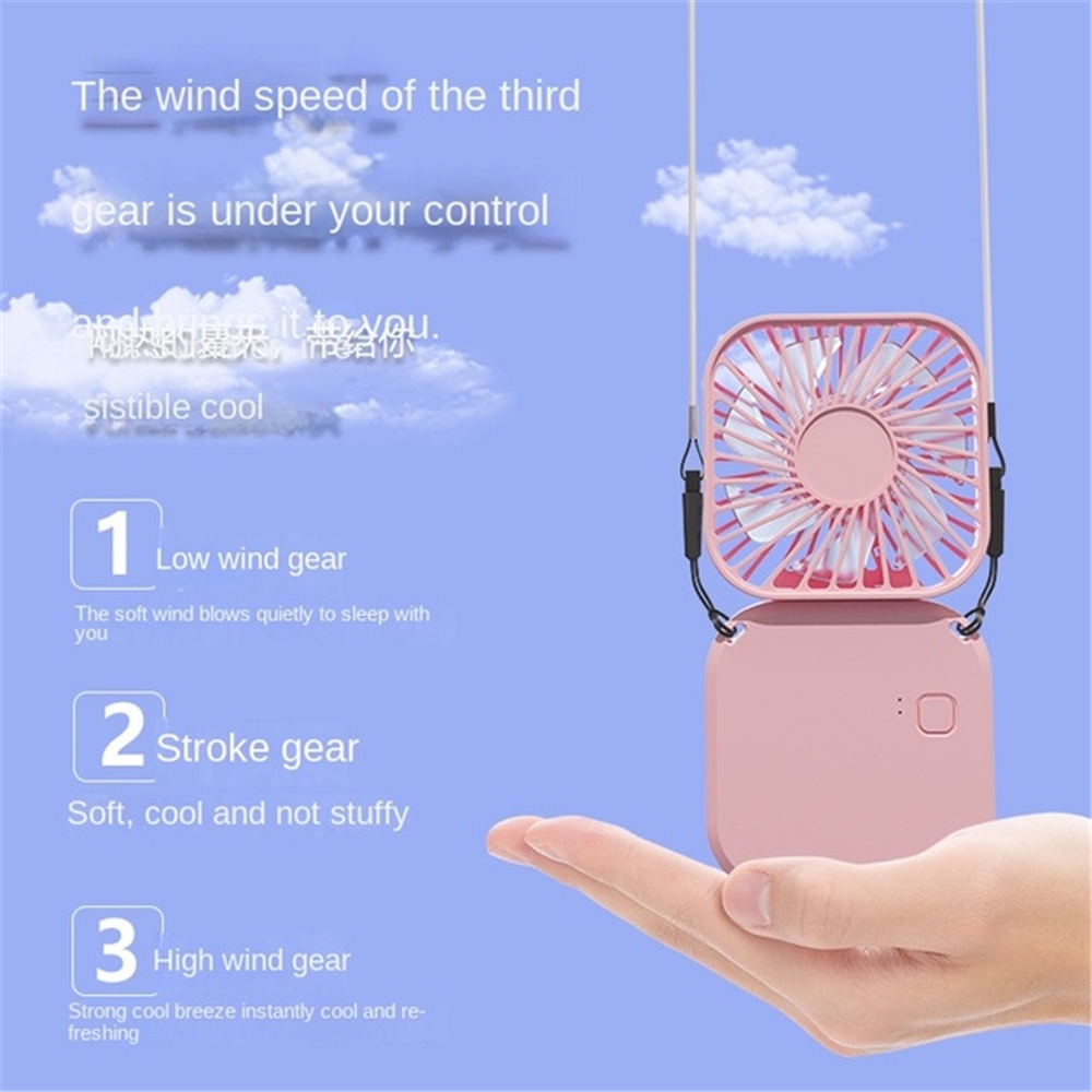 Shopee Thailand - Ready to send ?? portable fan Hanging!!?Powerbank free neck strap Light weight, compact, low noise
