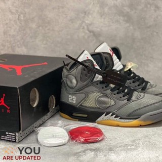 Off - White Air Jordan 5 รองเท้าบาสเก็ตบอล คุณภาพดี 2LDD