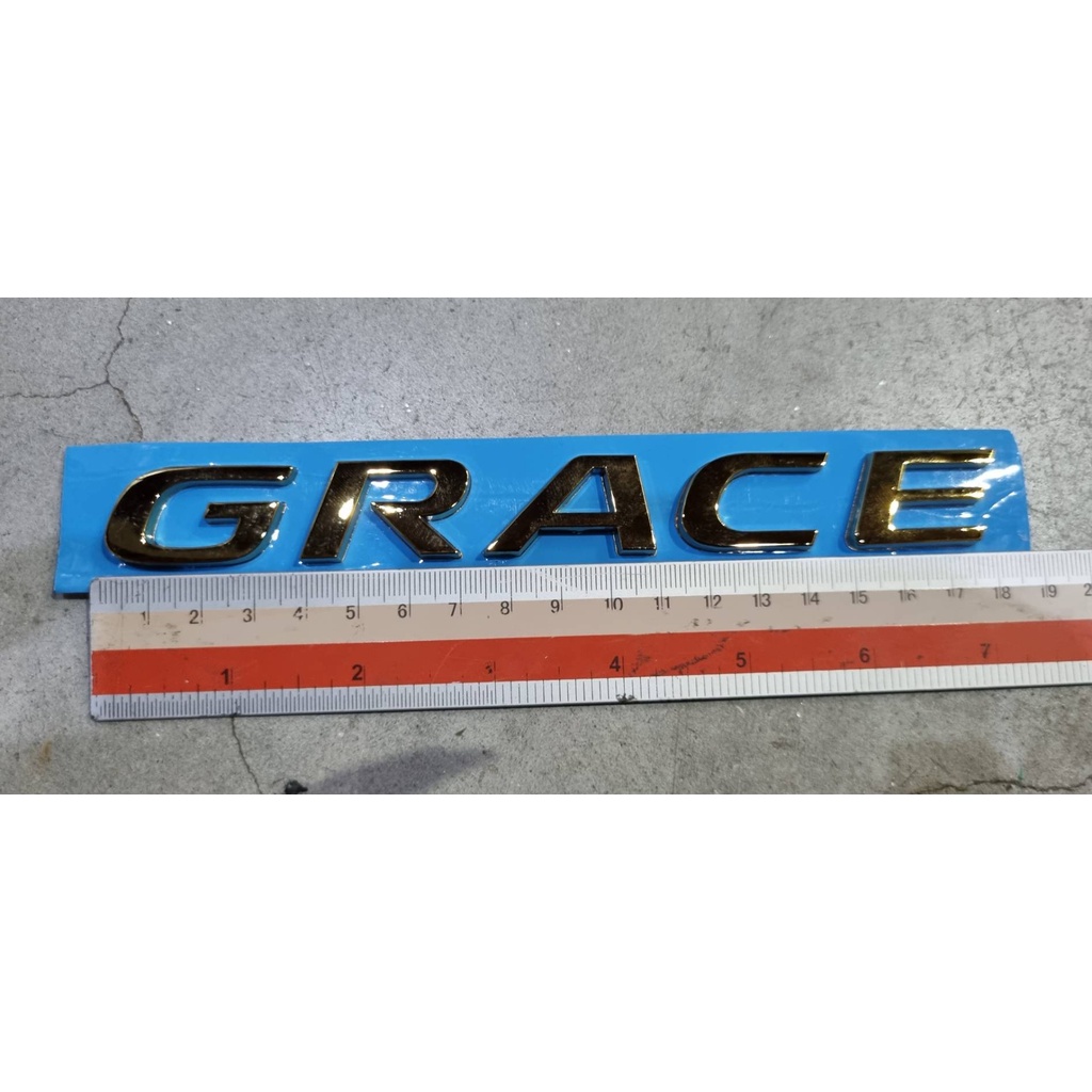 โลโกตัวอักษร เกรซ ฮอนด้า {ซิตี้} สีทอง ติดด้านหลัง size 18 * 2.3 cm Honda Grace {CITY} gold color logo letter - รูปที่ 2