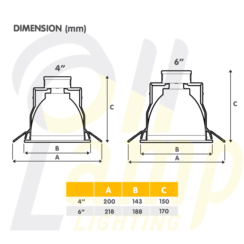 Lamptan โคมไฟดาวน์ไลท์ ONIX 4 นิ้ว 6 นิ้ว ฝังฝ้า หน้าขาว - รูปที่ 2