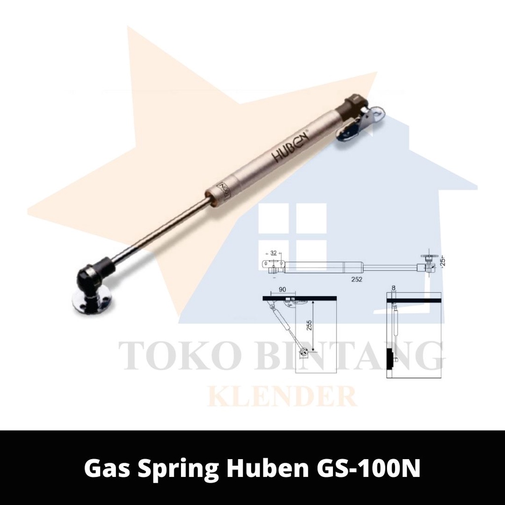 สปริงแก๊ส Huben GS - 100N (ชิ้น)