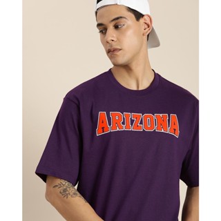 Mens Purple Arizona Typography Oversized T-shirt เสื้อยืดแฟชั่น เสื้อยืดน่ารักๆ