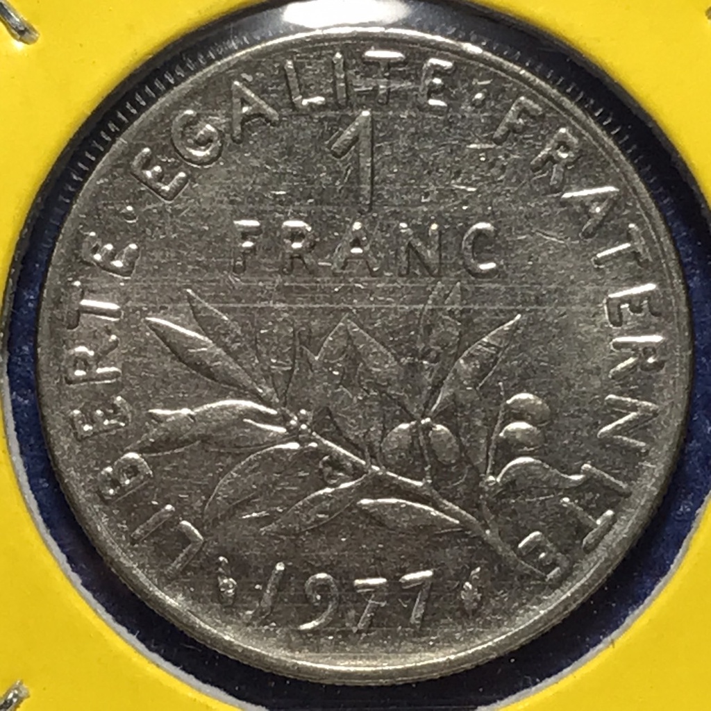 เหรียญเก่า#15604 ปี1977 ฝรั่งเศส 1 ฟรัง เหรียญสะสม เหรียญต่างประเทศ เหรียญหายาก
