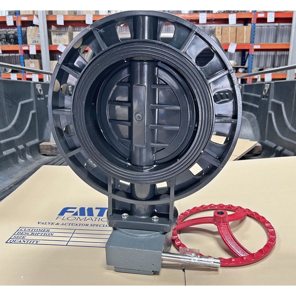 FMT 10" BUTTERFLY VALVE UPVC WAFER GEAR