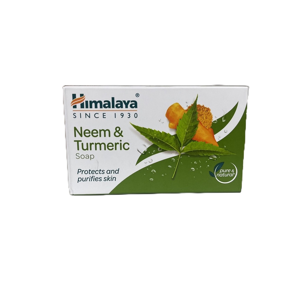 Himalaya Neem & Turmeric Soap(แพ็คเก็จใหม่) สบู่หิมาลายาสะเดาขมิ้น ลดการเกิดสิว  ขนาด 75 / 125 กรัม