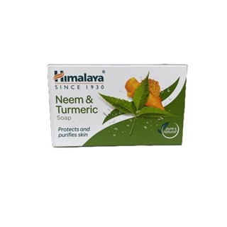 Himalaya Neem &amp; Turmeric Soap(แพ็คเก็จใหม่) สบู่หิมาลายาสะเดาขมิ้น ลดการเกิดสิว  ขนาด 75 / 125 กรัม