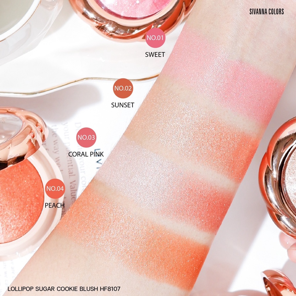 HF8107 Sivanna Lollipop Sugar Cookie Blush บลัชออน ลอลลี่ป๊อป 6กรัม - รูปที่ 7
