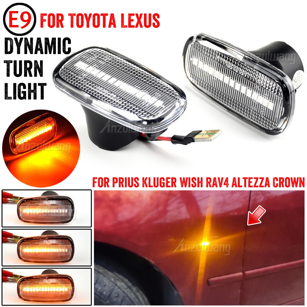 LED ด้านข้างไฟเลี้ยวไฟสัญญาณสําหรับ Toyota Prius Kluger Wish Altezza Crown Comfort/Sed RAV4 Lexus IS