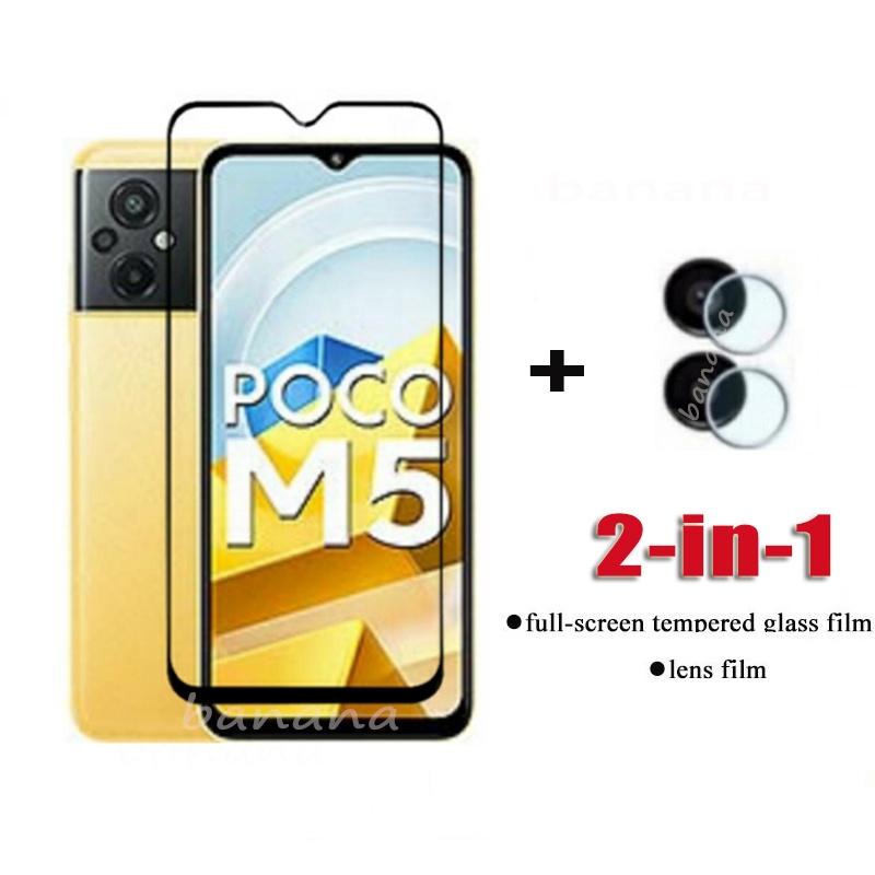 2 in 1 Xiaomi POCO M5s M5 HD กระจกนิรภัยป้องกันหน้าจอสําหรับ POCO M4 M3 F4 F3 F2 X4 X3 NFC GT Pro 5G