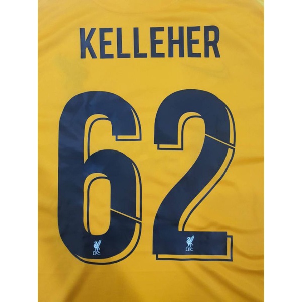 เสื้อฟุตบอลทีม Liverpool ชุดเยือนผู้รักษาประตู พิมพ์KELLEHER62+อาร์มคาราบาวคัพ+MATCH WINNER patch