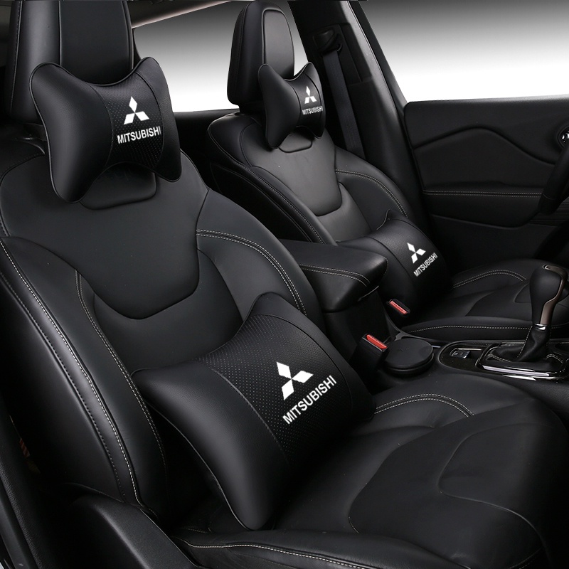Breathable หนังรถหัวคอหมอนรถ Headrest คอสนับสนุนที่นั่งสําหรับ Mitsubishi ASX RVR Pajero Sport Outla