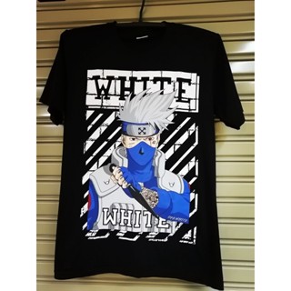 Off white เสื้อ Naruto ชาย-หญิง คอกลม แขนสั้น การพิมพ์แบบเต็มหน้าจอทั้งด้านหน้าและด้านหลัง เตรียมจัดส่ง