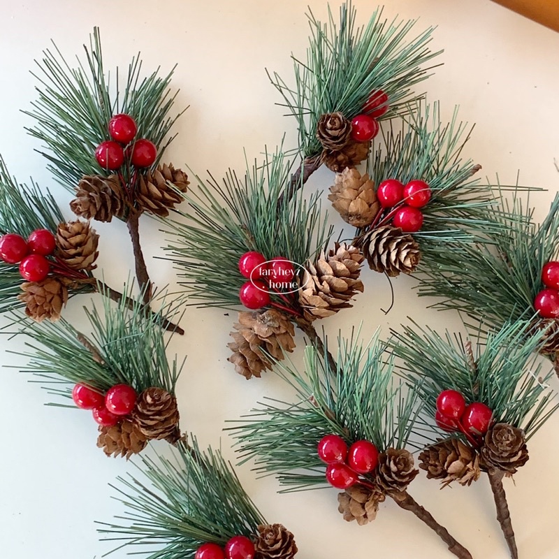 กิ่งไม้ปลอม กิ่งไม้ตกแต่งคริสต์มาส ของตกแต่งคริสต์มาส christmas tree branches | faryheyz