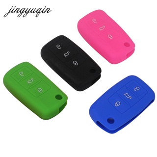 jingyuqin 30pcs/lot Silicone Key Case For VW Polo Passat B5 Seat Golf Jetta Mk6 Tiguan Plus Eos Scirocco Beetles FOB Cov