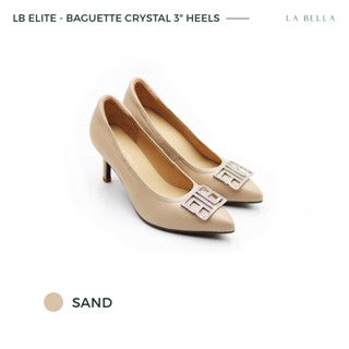 LA BELLA รุ่น LB ELITE BAGUETTE CRYSTAL 3 HEELS  - SAND