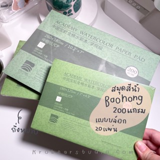Baohong กระดาษสีน้ำเป่าหง เกรดสตูดิโอ 200แกรม กึ่งหยาบ