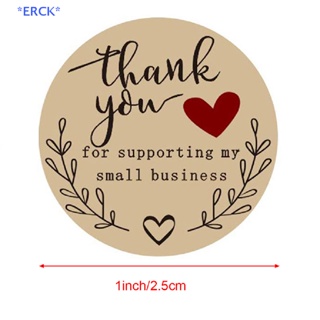 Erck&gt; ใหม่ สติกเกอร์ฉลากกระดาษคราฟท์ ลายหัวใจ Thank you แฮนด์เมด 500 ชิ้น