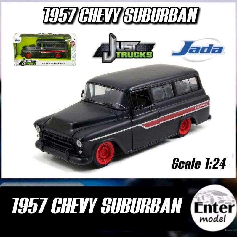 JADA JUST TRUCK โมเดลรถคลาสสิค ลิขสิทธิ์แท้ เหล็กอัลลอย 1957 CHEVY SUBURBAN ยาว 20cm Scale1/24​