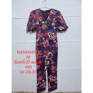 จั๊มสูทขายาว หลากสี NANNAPAT SIZE M มือหนึ่งป้ายห้อย