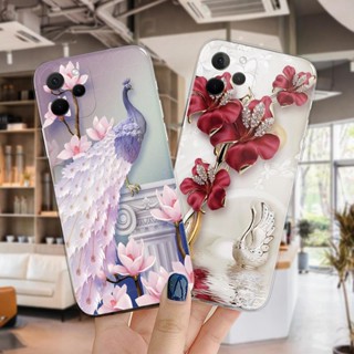ดอกไม้และนกยูง เคสโทรศัพท์ หัวเว่ย HUAWEI Nova Y61 TPU ฝาครอบกันกระแทกซิลิโคนนุ่มใส 28