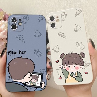 เคสโทรศัพท์มือถือ ซิลิโคนนิ่ม ป้องกันเลนส์กล้อง ลายน่ารัก เหมาะกับคู่รัก สําหรับ Redmi Note 11 Pro+ 11S 10 9 9S Pro Max Redmi 10A 10C 9A 9C 9T