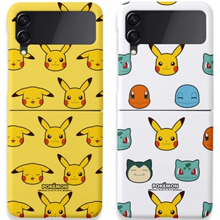 เคสแข็งลายใบหน้าโปเกมอนสําหรับ Galaxy Z Flip4 Z Flip3