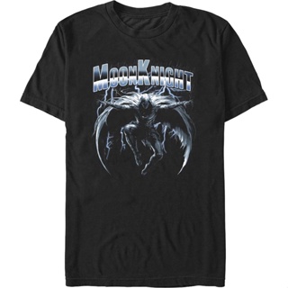 Lightning Bolts Moon Knight T-Shirt เสื้อคู่วินเทจ เสื้อยืดสีขาวผู้หญิง