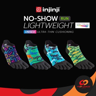 Pootonkee Sports INJINJI NO SHOW LIGHTWEIGHT SPECTRUM (UNISEX) ถุงเท้าวิ่ง 5 นิ้ว ใต้ข้อ แบบบาง