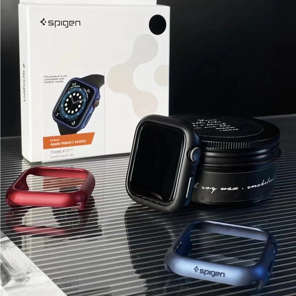 Spigen PC Hard Case สําหรับ Apple Watch 45 มม.41 มม.44 มม.40 มม.คลุมทั้งหมดป้องกันกรณีสําหรับ iWatch
