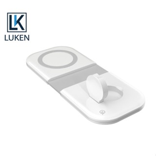 Luken 2 in 1 แท่นชาร์จแม่เหล็กไร้สาย แบบชาร์จเร็ว สําหรับ Ap Watch 6 5 4 3 2 ip 13 12 Pro Max