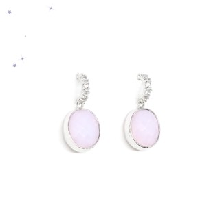 Fyne Fories Cosmic Dust Earrings ♡ ต่างหูห้อยแก้วสี violet opal ♡ fynefories