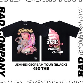 เสื้อยืดใหม่ Badcompany เสื้อทัวร์สกรีนลาย "Jennie Icecream"คอกลม