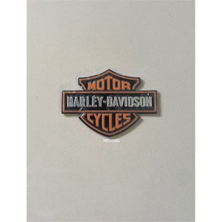 โลโก้ HARLEY DAVIDSON ขนาด 6x4.3cm. สีส้ม อะลูมิเนียม