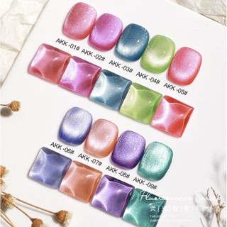 สีเจลลูกแก้ว รุ่น  AKK Nail polish AS 15 ml สีซัมเมอร์ เล็บเกาหลี สีสวย สดใส ต้อนรับซัมเมอร์ พาสเทล สีสด ติดทน สวย เจล