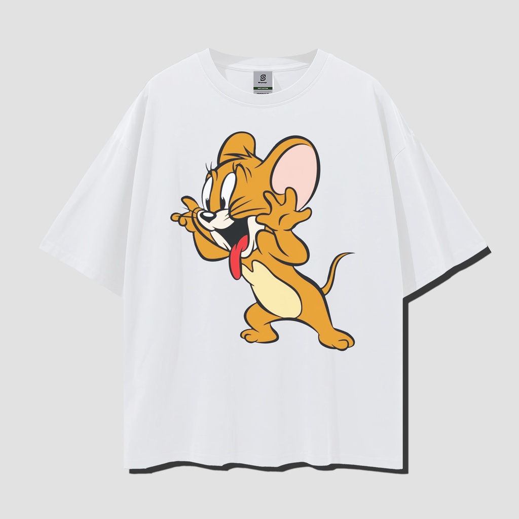เสื้อยืด พิมพ์ลาย Jerry Tiedye Tom And Jerry สไตล์วินเทจ โอเวอร์ไซซ์ สําหรับคู่รัก