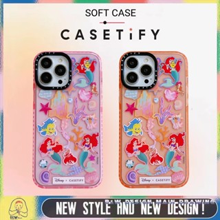 เคสป้องกันโทรศัพท์มือถือใส แบบนิ่ม ลายการ์ตูนเจ้าหญิงเงือก Ariel CASETiFY กันกระแทก สําหรับ iPhone 14 13 12 11 Pro MAX X XS MAX XR 7 8 Plus