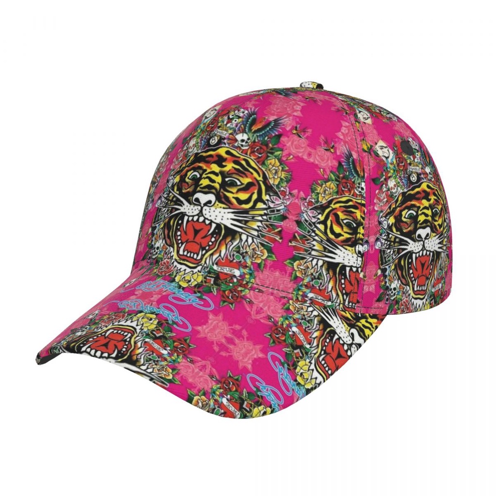 Ed Hardy (7) แฟชั่นโค้ง Brim เบสบอลหมวก Casual Street Dance หมวก All-Match หมวกกันแดด Unisex Full-Fr