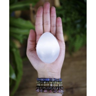 1 Pc Selenite Eggs Charge He Crystals &amp; Stones Mineral Magic Natural Pure White Light Cleanse Jewelry Moon Goddess