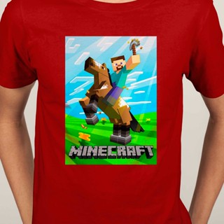 Minecraft Dungeons Earth เกมออนไลน์ Esport mojang แขนสั้น O-Neck เสื้อยืดผู้ชายแฟชั่น Kid shirt แฟชั่นลำลองและเรียบง่ายเ