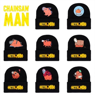 Unisex Chainsaw Man Pochita Knitted Cap Printed Elastic Hat Warm Kids Adult Xmas Gift