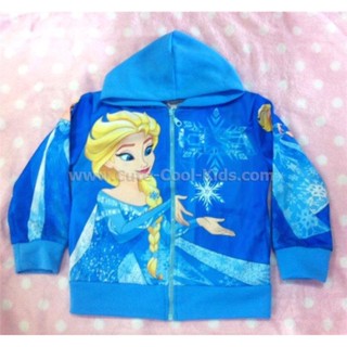 TLG-826 เสื้อแจ็คเก็ตเด็กผู้หญิง ซิปหน้า มีหมวก ลายเจ้าหญิง Frozen-NZ tlg-Size-110/4