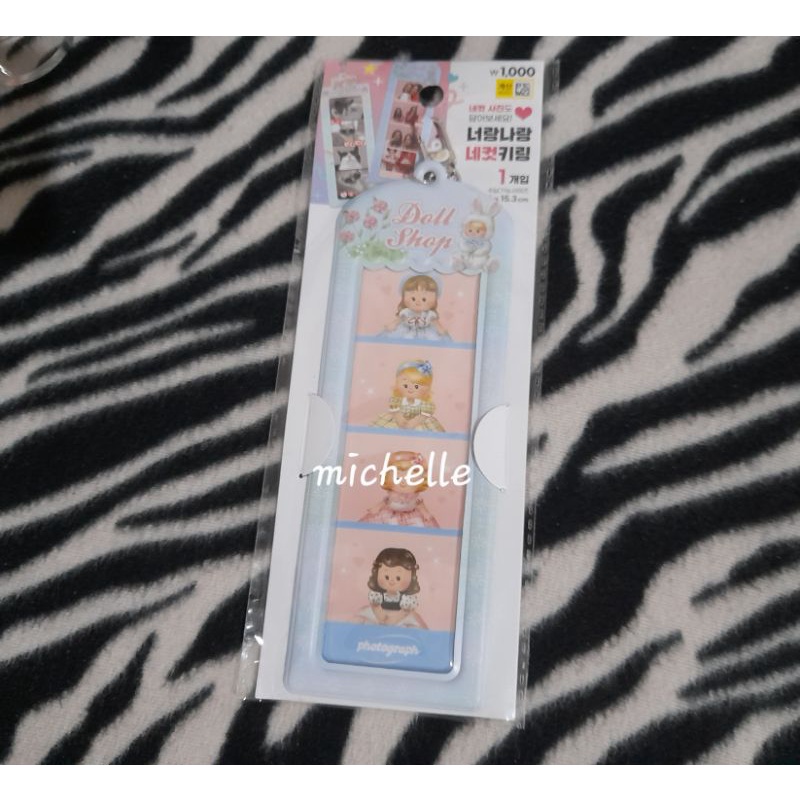 Booked Daiso Korea 4 Cut Photo Card Key Ring Holder with pc jisung sanrio