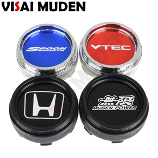 1ชุด/4ชิ้น OD 66MM/ID 62มม แข่งรถฝาครอบดุมล้อMUGEN VTECโลโก้ ฝาครอบดุมล้อรถเก๋ง ครอบดุมล้อตัวสูงสําหรับฮอนด้า