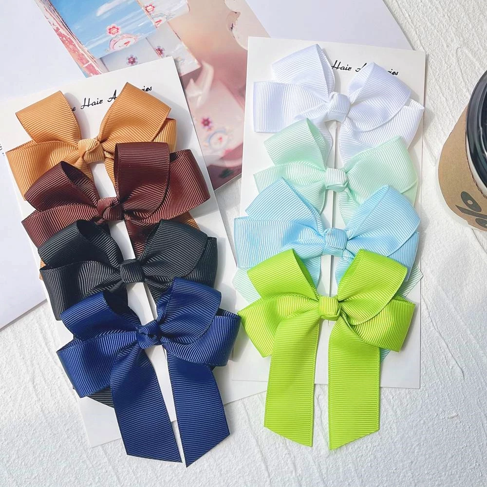 กิ๊บติดผม ประดับโบว์ ริบบิ้น 3.6 นิ้ว สีพื้น สําหรับเด็กผู้หญิง 1 ชิ้น thumbnail 9