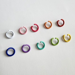 ห่วงกลม เคลือบสี ขนาด 8มม แพค 10ชิ้น