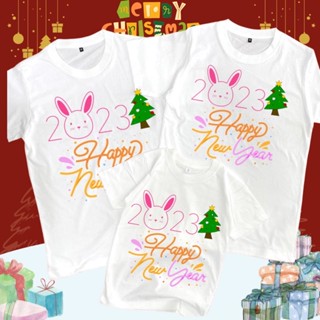 เสื้อยืด ลายปีใหม่ 2023 (พร้อมส่ง) จัดส่งในไทย cotton100%