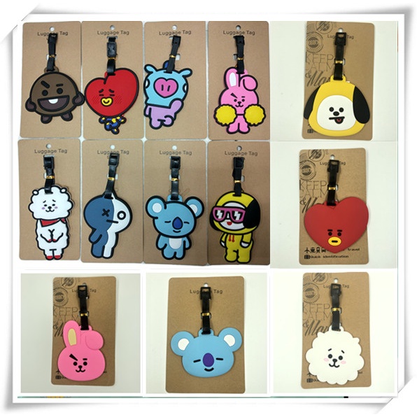 ป้ายแท็กกระเป๋าเดินทาง ลายการ์ตูน Bts