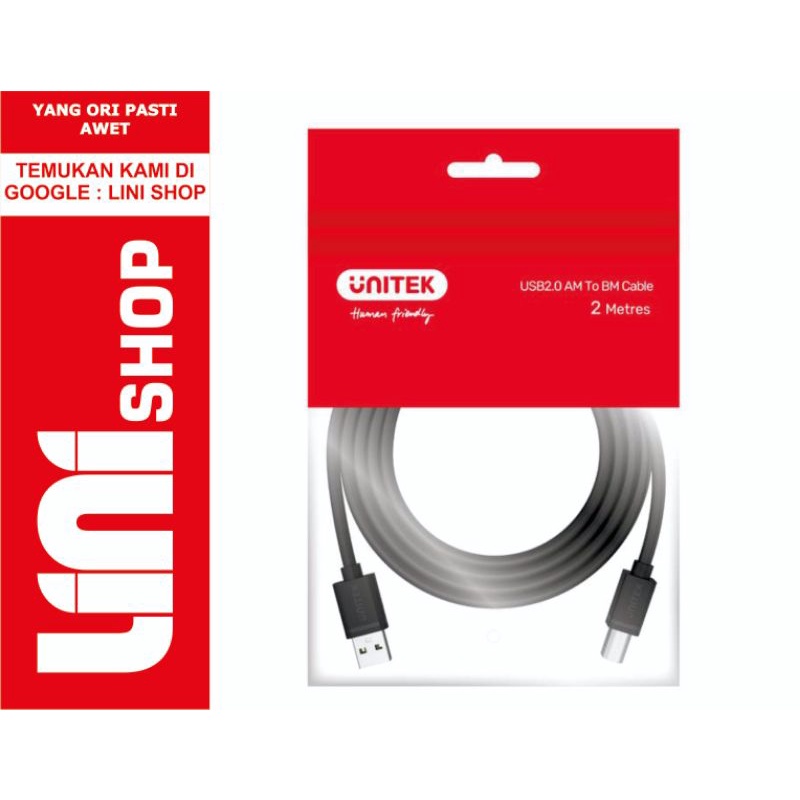 สายเคเบิลข้อมูลสายเคเบิล Unitek USB 2.0 USB A ถึง USB B 1M 2M 3M 5M